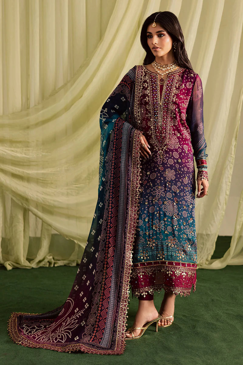 Nureh Unstitched 3PC Printed Lawn Suit with Chiffon Dupatta