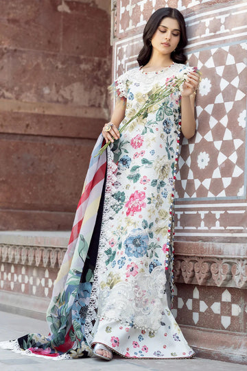 BIN ILYAS Unstitched 3PC Printed Lawn Suit with Chiffon Dupatta