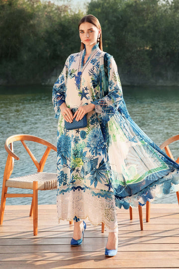 Maria B Unstitched 3PC Printed Lawn Suit with Chiffon Dupatta