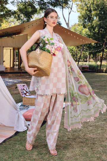 Maria B Unstitched 3PC Printed Lawn Suit with Chiffon Dupatta
