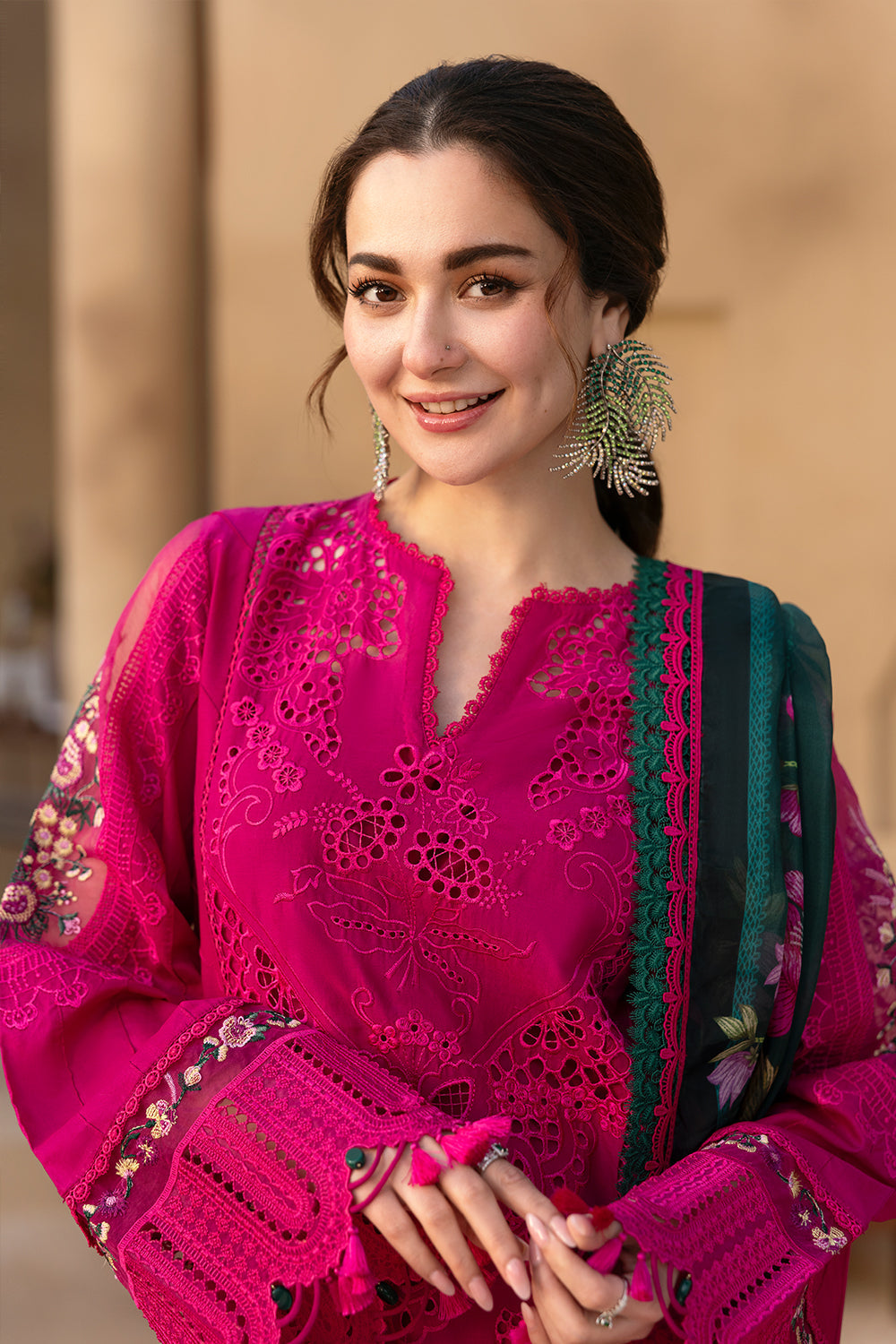 Saira Rizwan Stitched 3PC Embroidered Lawn Suit with Digital Printed Monark Dupatta