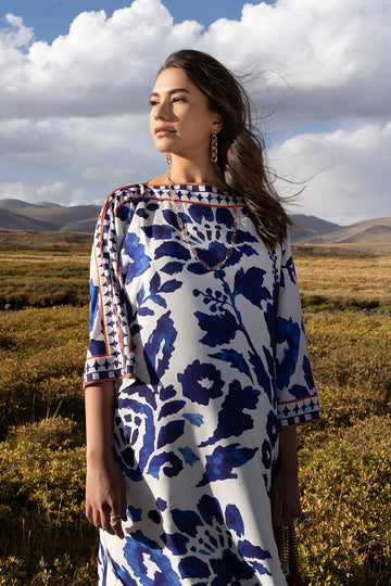 Lulusar Unstitched 3PC Printed Lawn Suit with Voil Dupatta