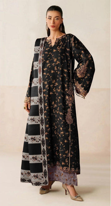 Baroque Unstitched 3PC Printed Lawn Suit with Chiffon Dupatta