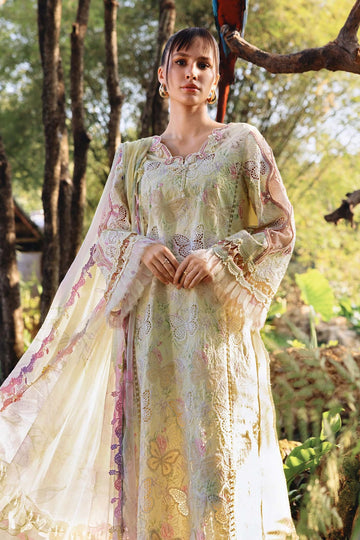 Maria B Unstitched 3PC Embroidered Lawn Suit with Chiffon Dupatta
