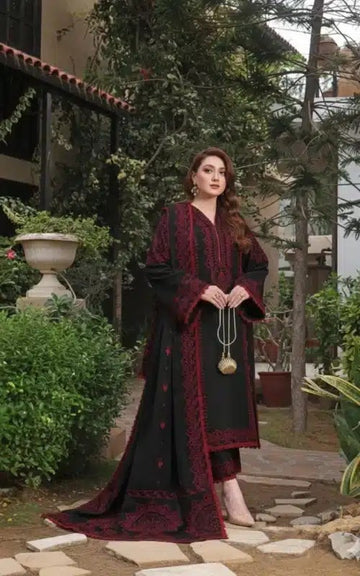 Aneela's Unstitched 3PC Embroidered Lawn Suit with Chiffon Dupatta