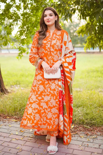 Aneela's Unstitched 3PC Printed Lawn Suit with Chiffon Dupatta